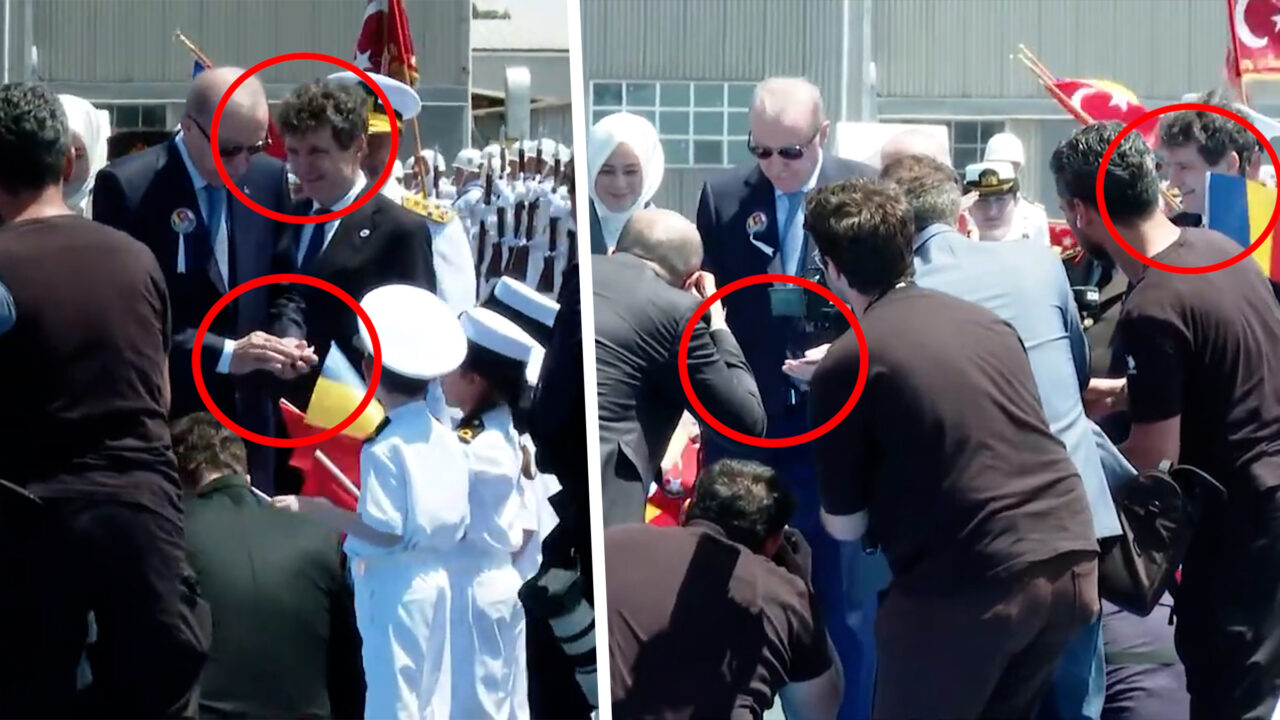 Erdogan a împărțit bani copiilor de față cu Nicușor Dan, la Istanbul. Cum a reacționat președintele României