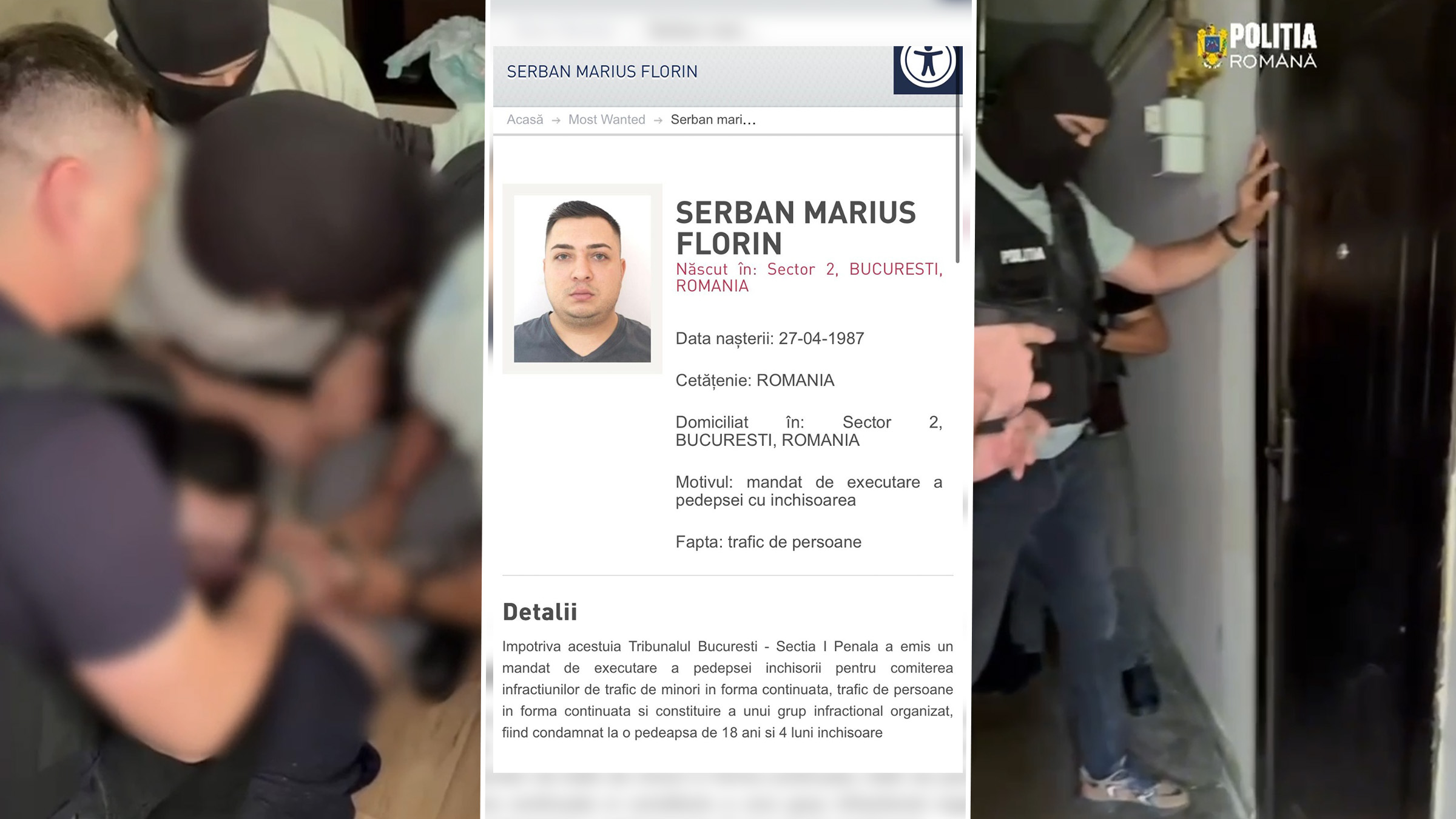 Interlopul Florin Marius Șerban, capturat în București după 5 ani