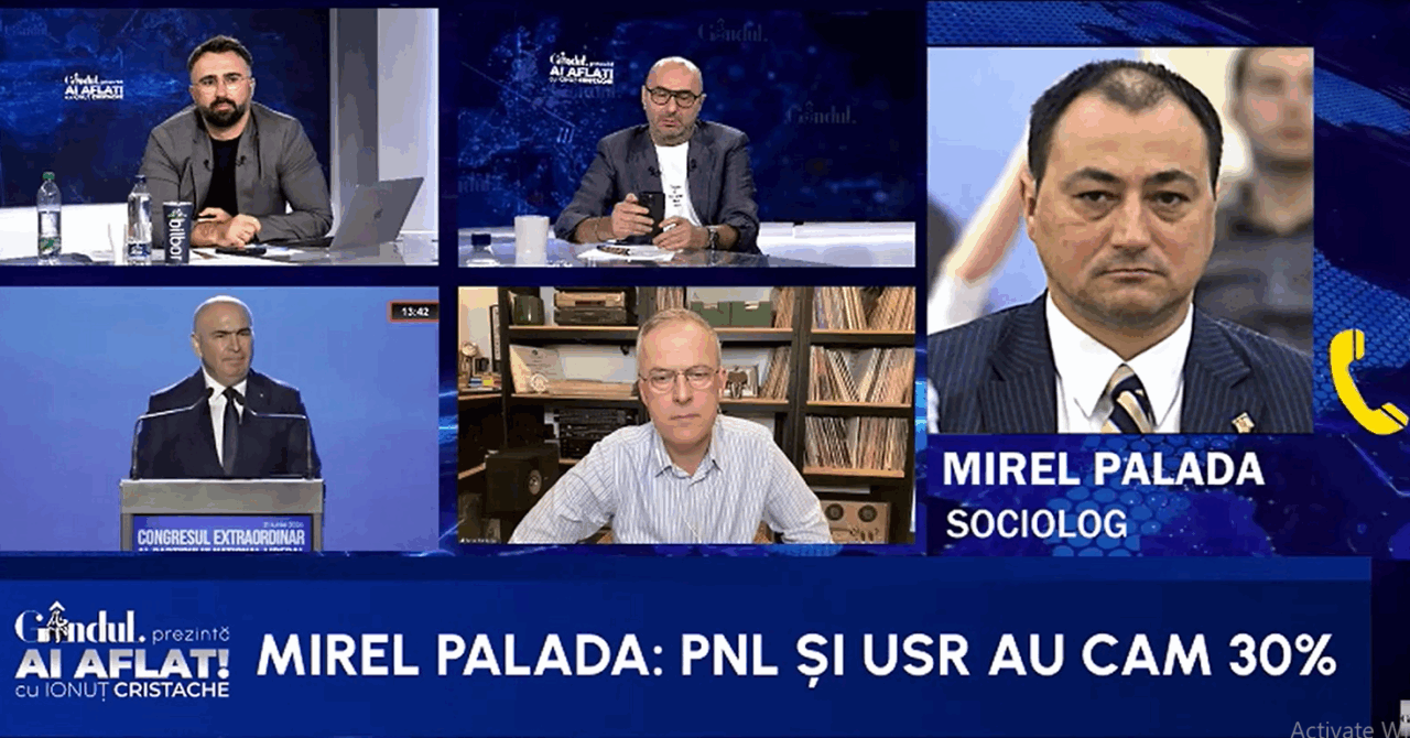 Mirel Palada dezvăluie câte procente ar avea împreună PNL și USR dacă și-ar formaliza alianța: Mai mult de atât nu pot lua