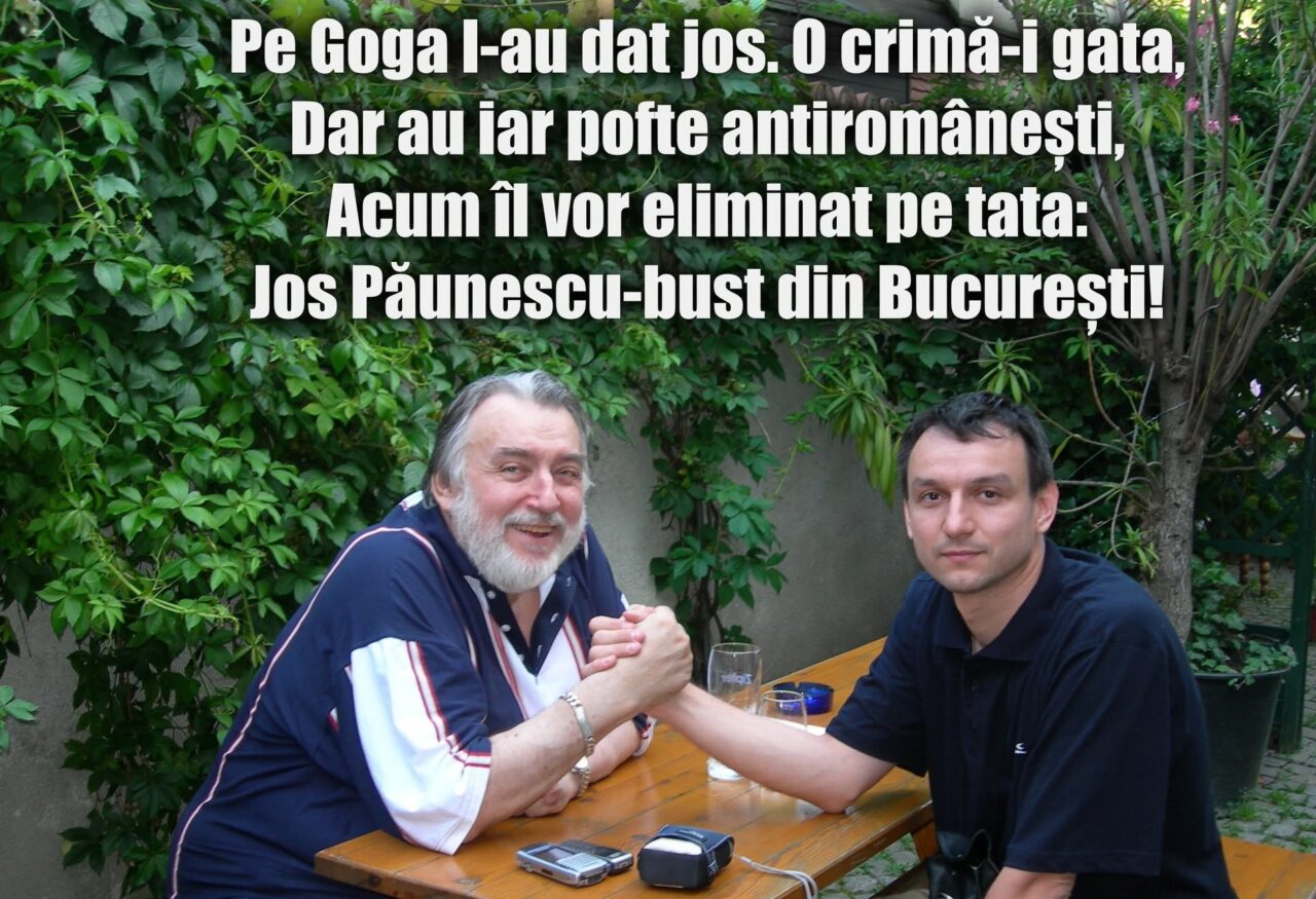 Fiul lui Adrian Păunescu taxează în versuri insistența Institutului de Investigare a Crimelor Comunismului de a retrage statuia tatălui său din București