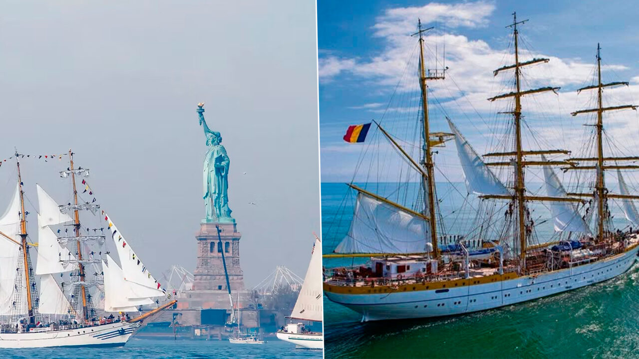 New York organizează cea mai mare paradă de nave militare istorice din lume. La eveniment participă și faimoasa navă-școală a României, bricul Mircea