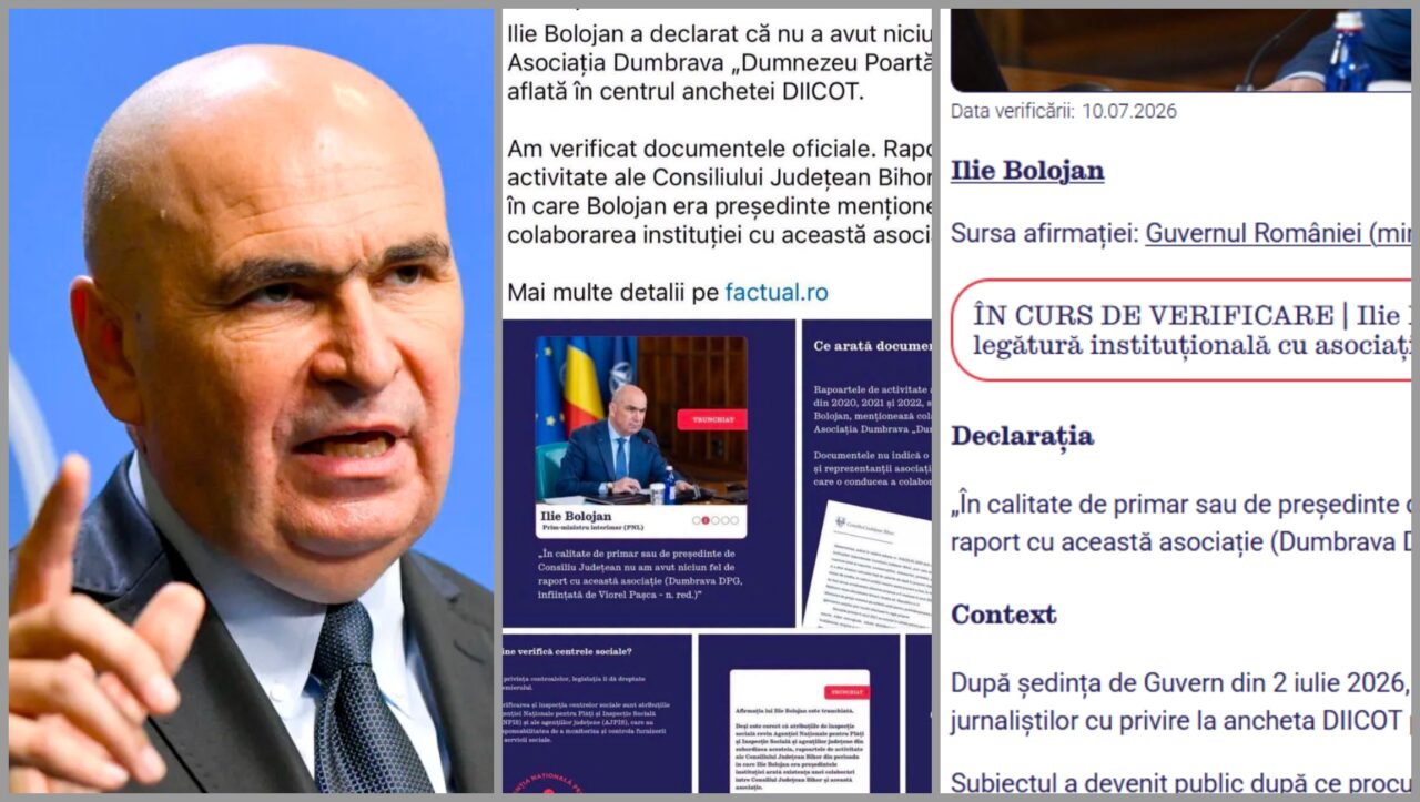 Culmea ironiei! Factual.ro, site-ul care susține că luptă pentru adevăr și acuratețea informației, s-a răzgândit în privința legăturii lui Bolojan cu azilele lui Pașca și a șters postarea. Acum, informația e doar “în curs de verificare”