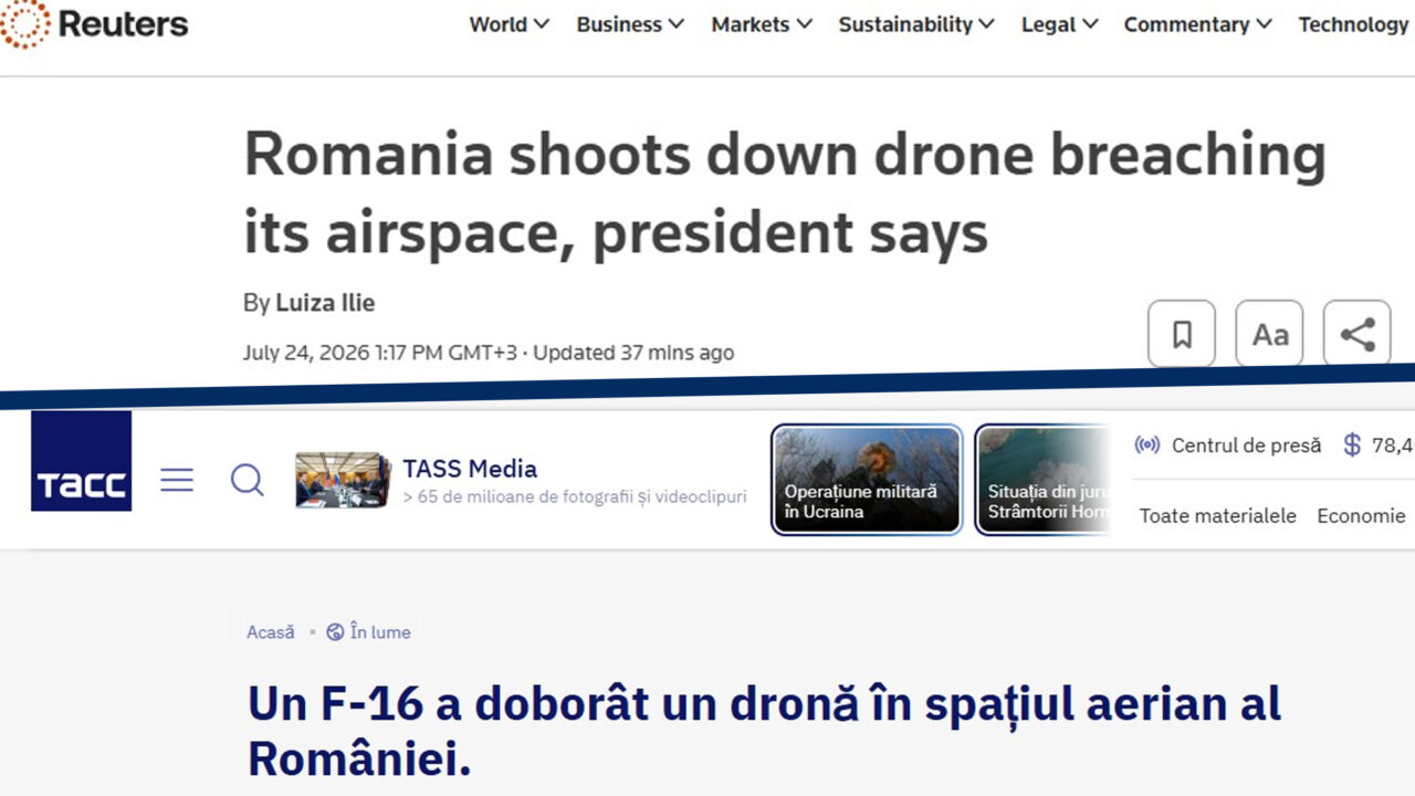Ce scrie presa internațională despre prima dronă doborâtă în România de un avion F-16 cu pilot român