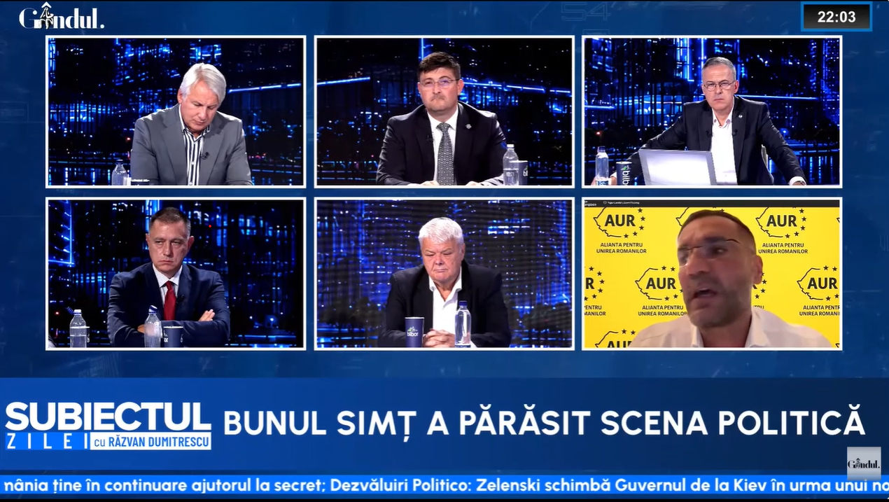 Scandal în platoul Subiectul Zilei cu Răzvan Dumitrescu, la Gândul. Politicienii USR și AUR s-au amenințat: „Ne vedem la alegeri”