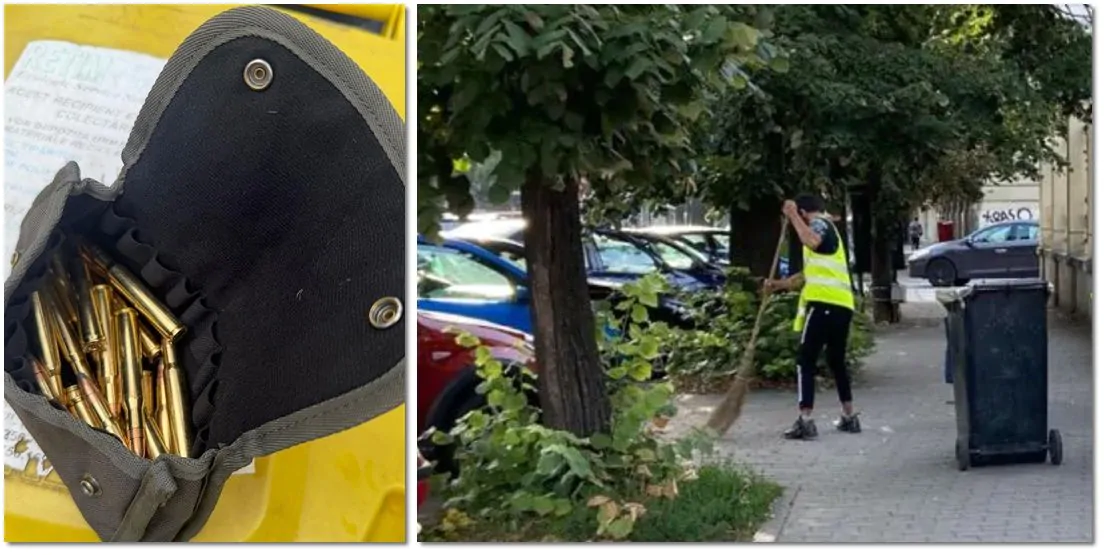Alertă la Timișoara. Polițiștii au găsit zeci de gloanțe într-un tomberon din centru