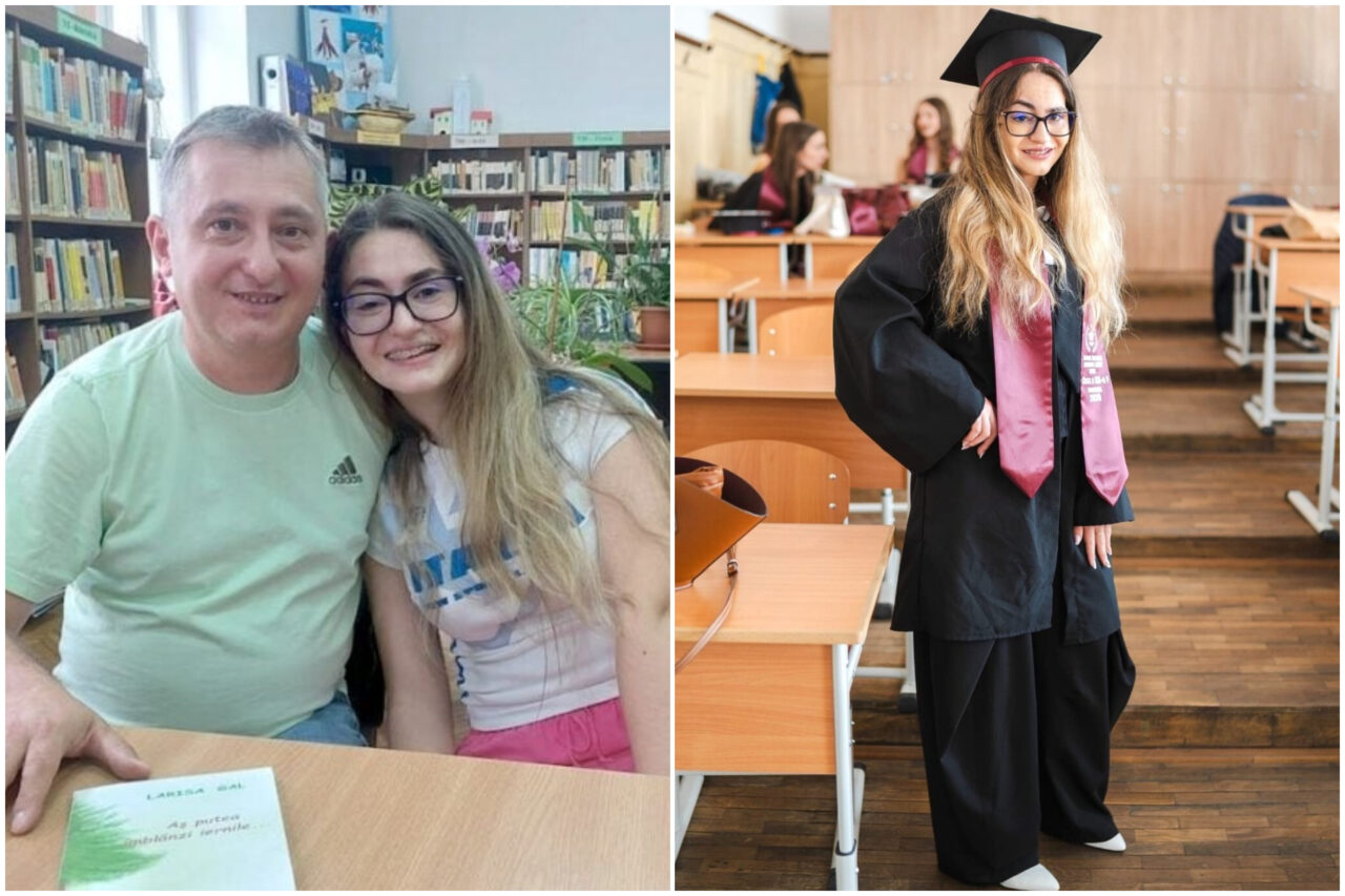 Larisa din Sibiu a luat BAC-ul la șapte ani de la accidentul care a lăsat-o cu un handicap grav. „Ne făcea litere cu mâna, ne scria. Uitați așa…”