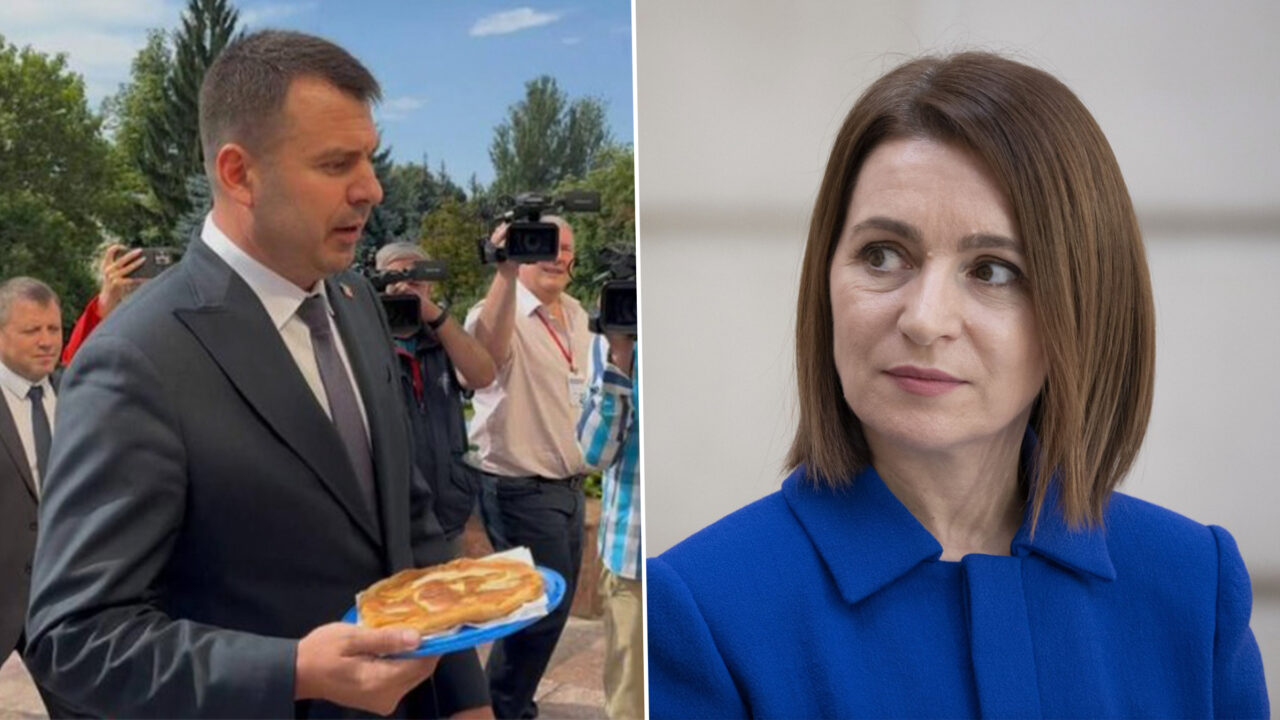Opoziția sfidează consultările Maiei Sandu. Partidul „Democrația Acasă” s-a prezentat simbolic cu o plăcintă la Președinție