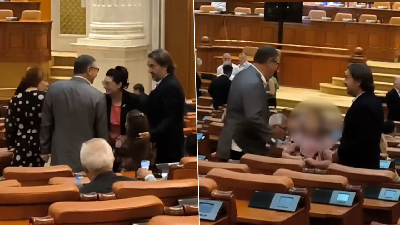 Chemat din vacanţă la plen, deputatul PSD Sergiu Constantinescu, soţul jurnalistei Alessandra Stoicescu, a venit cu copilul la serviciu