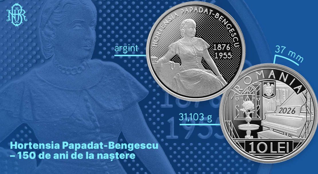 BNR lansează o monedă de argint la 150 de ani de la naşterea Hortensiei Papadat-Bengescu. La ce preț se vinde