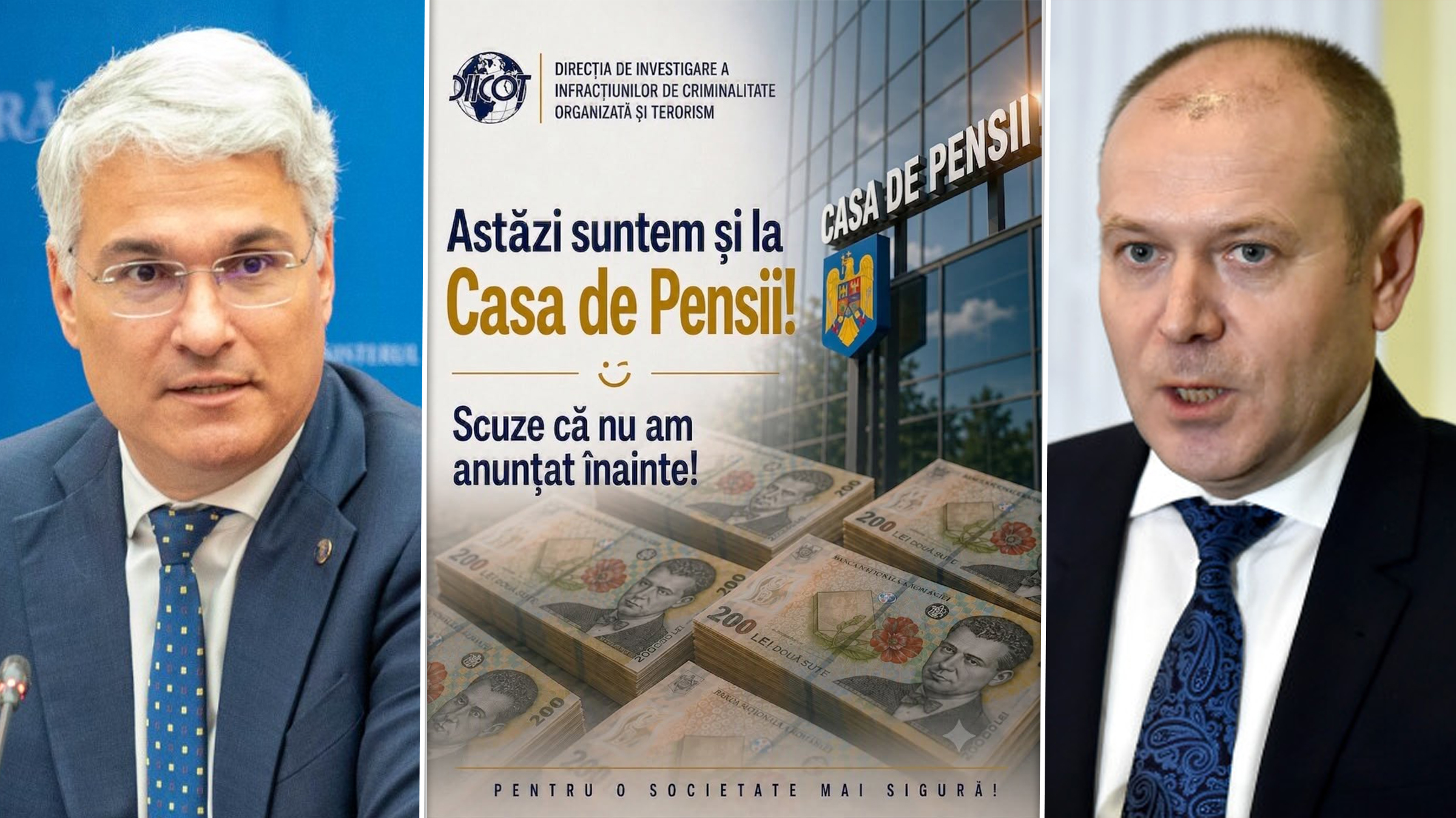 Percheziții DIICOT la Casa de Pensii pentru înșelăciune cu vechime în muncă