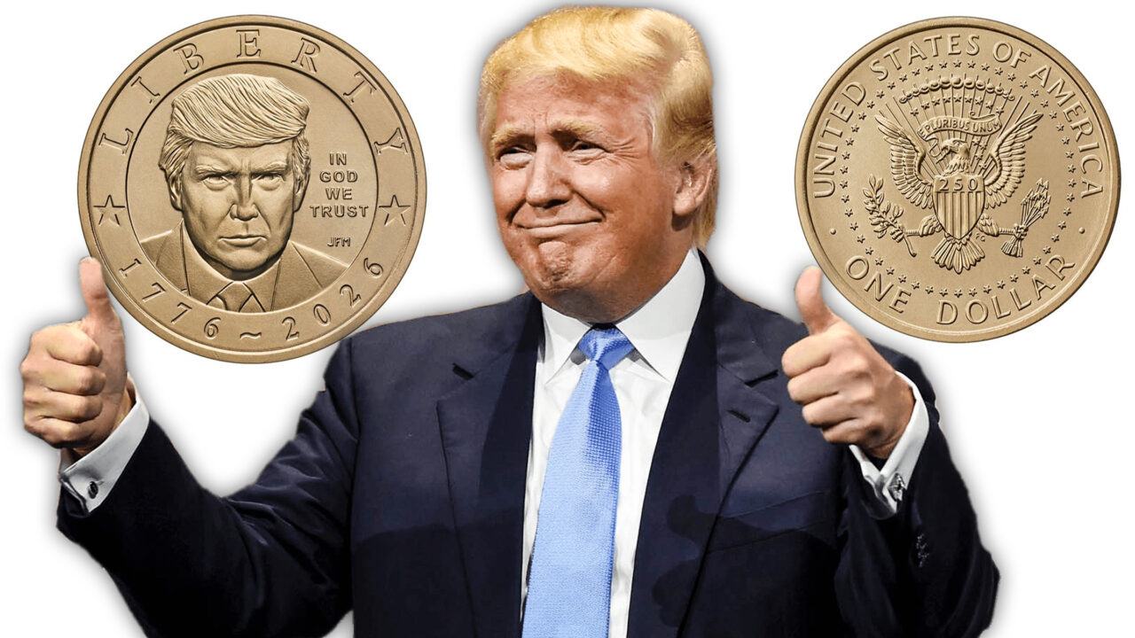 SUA lansează o monedă de aur de un dolar cu chipul lui Donald Trump