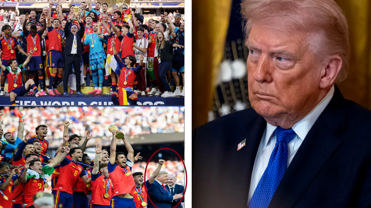 Trump și cu șeful FIFA au fost „decupați” din fotografia de grup a campionilor spanioli de la Cupa Mondială