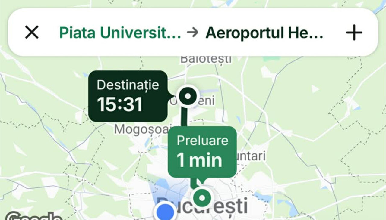 Experiment GÂNDUL | Cât costă o cursă de la Universitate până la Aeroportul Otopeni, la o oră de vârf: Bolt VS Uber VS taxi