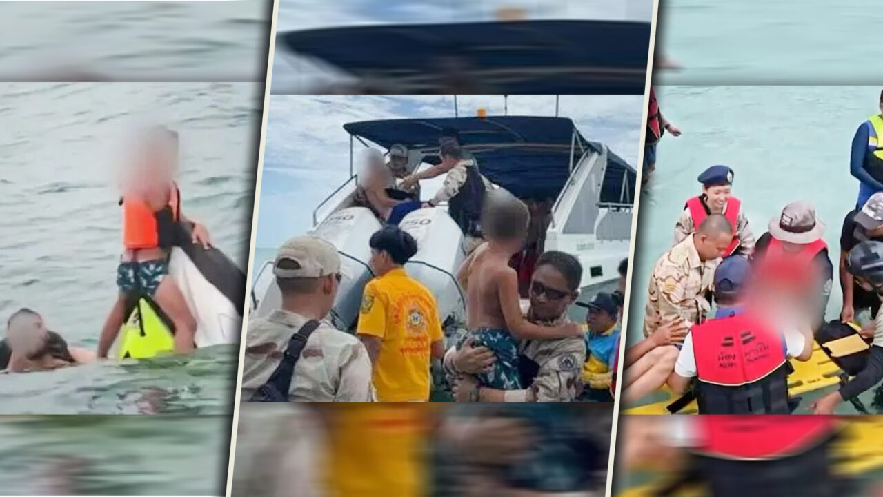 O familie a fost salvată după ce a plutit 16 ore pe un jet ski în largul Thailandei