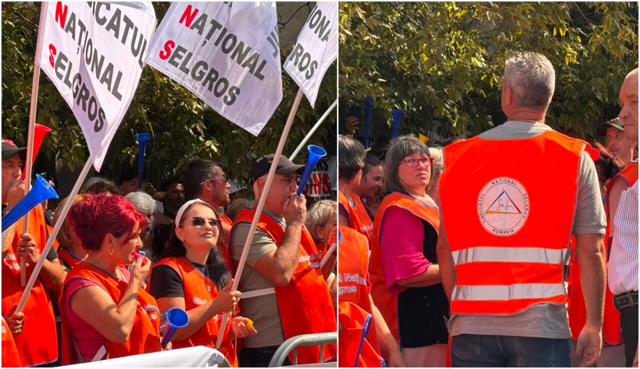 Protest la Ministerul Muncii: sindicatele resping legea salarizării lui Pîslaru