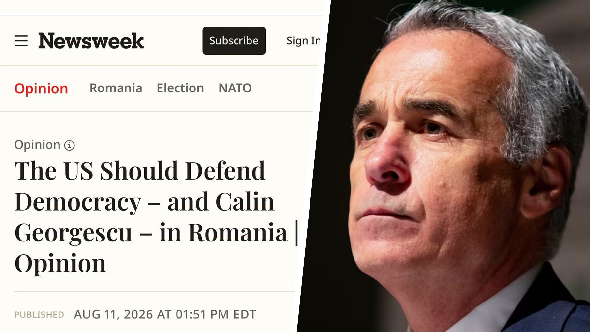 Photo: gandul.ro Newsweek Deletes Opinion Piece Calling for US Support of Călin Georgescu
