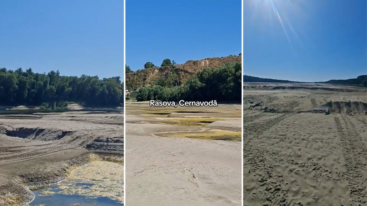 Imagini dramatice pe cursul Dunării, în apropiere de Cernavodă, unde s-au format adevărate dune de nisip. „Trebuia făcută decolmatare”