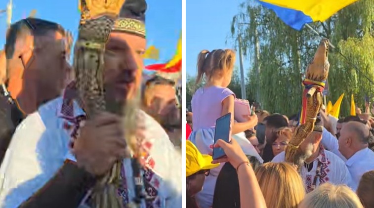 Călin Georgescu, așteptat de susținători la târgul din Lunca Câlnicului. Se strigă „Căline, Căline, poporul e cu tine” sau „Unitate”