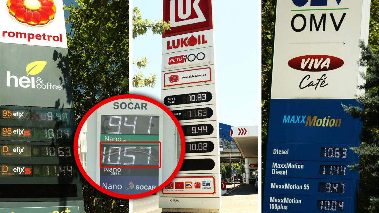 Unde s-a ajuns. Au „inventat” cifra 1 la benzinărie ca să afișeze prețurile de peste 10 lei. Cât costă benzina și motorina la stațiile din București