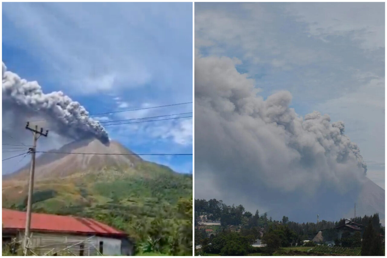 Vulcanul Sinabung din Indonezia a erupt. Cenușa a acoperit mai multe sate din Sumatra