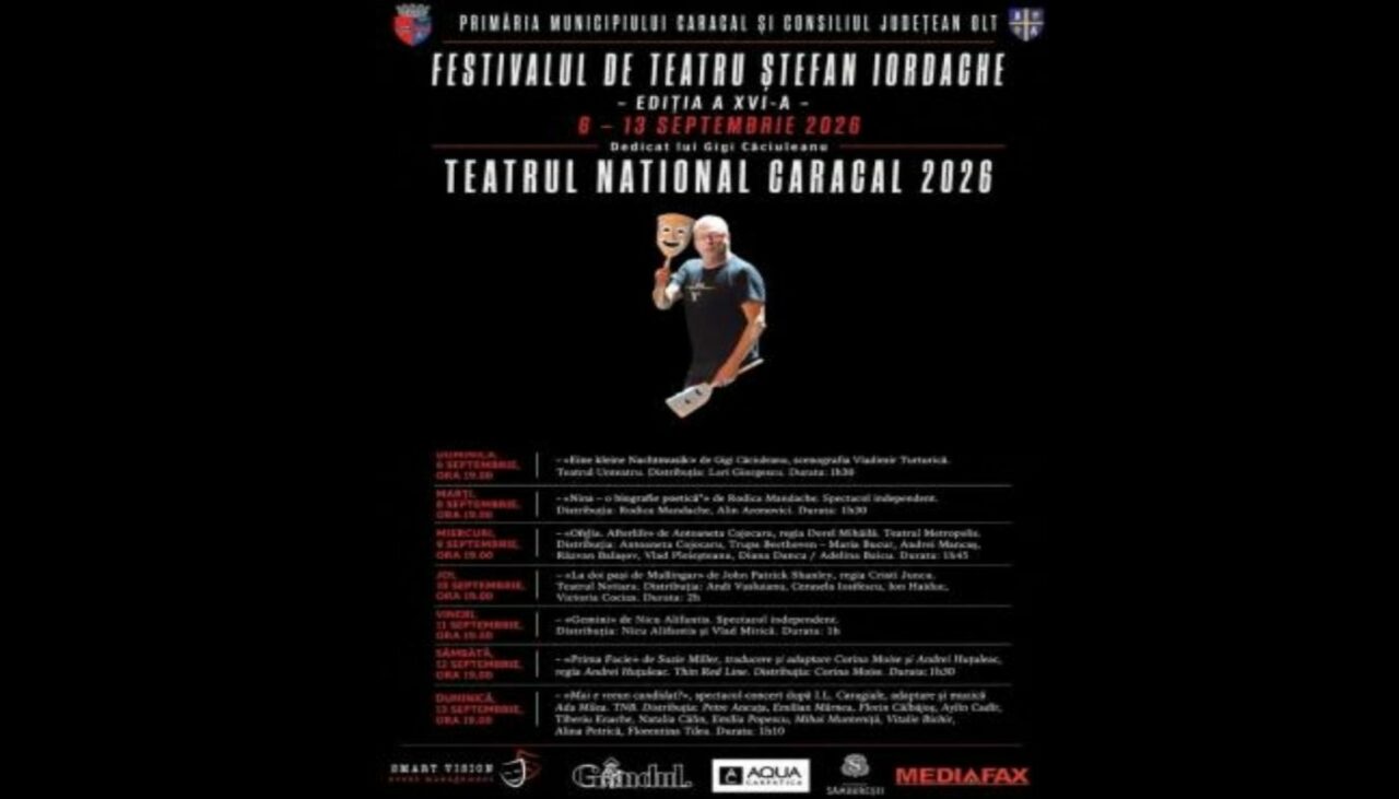 Festivalul de Teatru Caracal 2026 – ediția a XVI-a, dedicată lui Gigi Căciuleanu, omul dans