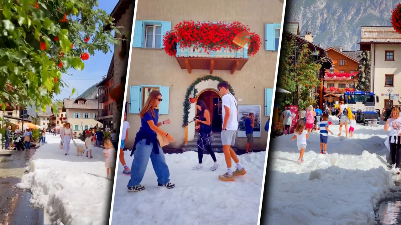 Iarna se întoarce în august la Livigno. Imagini de poveste din Alpi, unde zăpada acoperă străzile într-o tradiție de 44 de ani