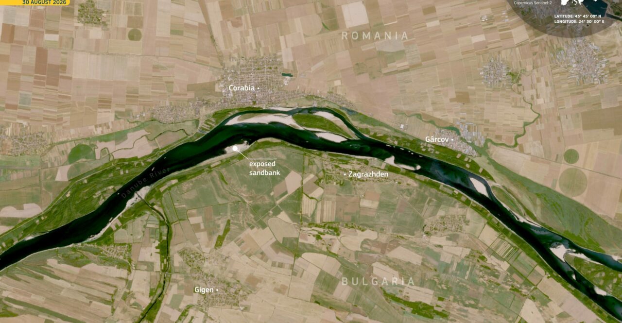 Dunărea e de nerecunoscut. Imagini dramatice surprinse din satelit la granița României cu Bulgaria