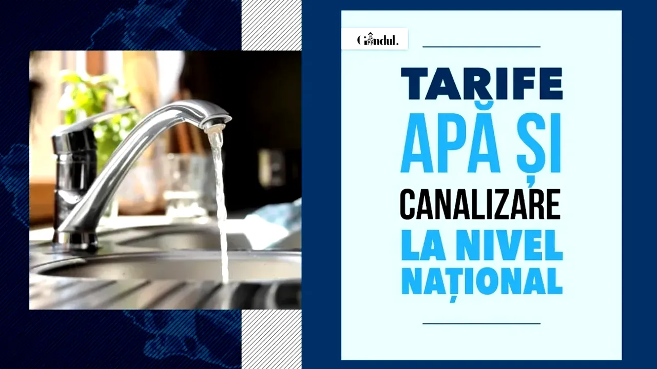 TOP 3 tarife la apă potabilă și canalizare în România, în luna august 2026. Unde sunt cele mai mari/mici prețuri și cât plătesc bucureștenii