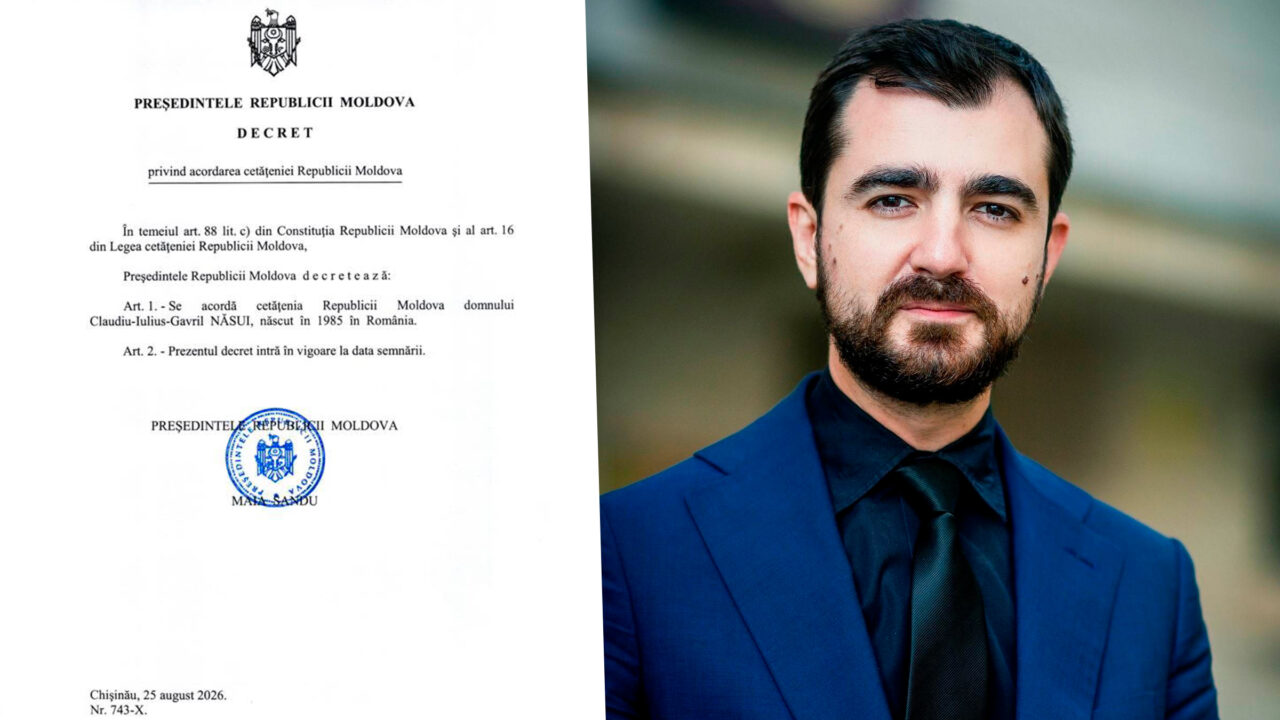 Claudiu Năsui, proaspăt propus la conducerea Ministerului Dezvoltării și Digitalizarii din Republica Moldova, a primit și cetățenie moldovenească. Gândul publică documentul