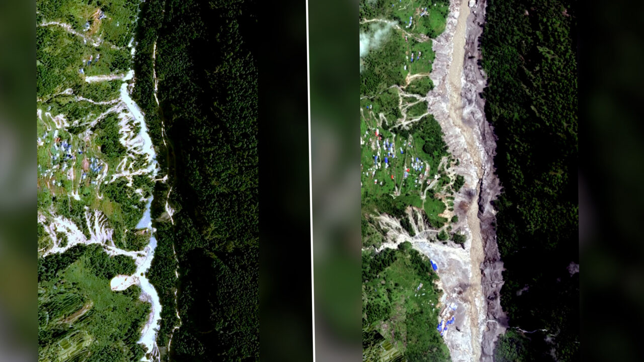 Dezastrul provocat de viituri în Nepal. Imagini din satelit înainte și după. Bilanțul a ajuns la 469 de morți