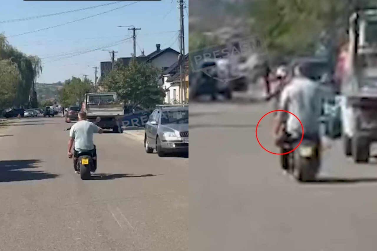 Obuz transportat cu scuterul într-o comună din Satu Mare. Viceprimarul l-a cărat în mână până la Poliție