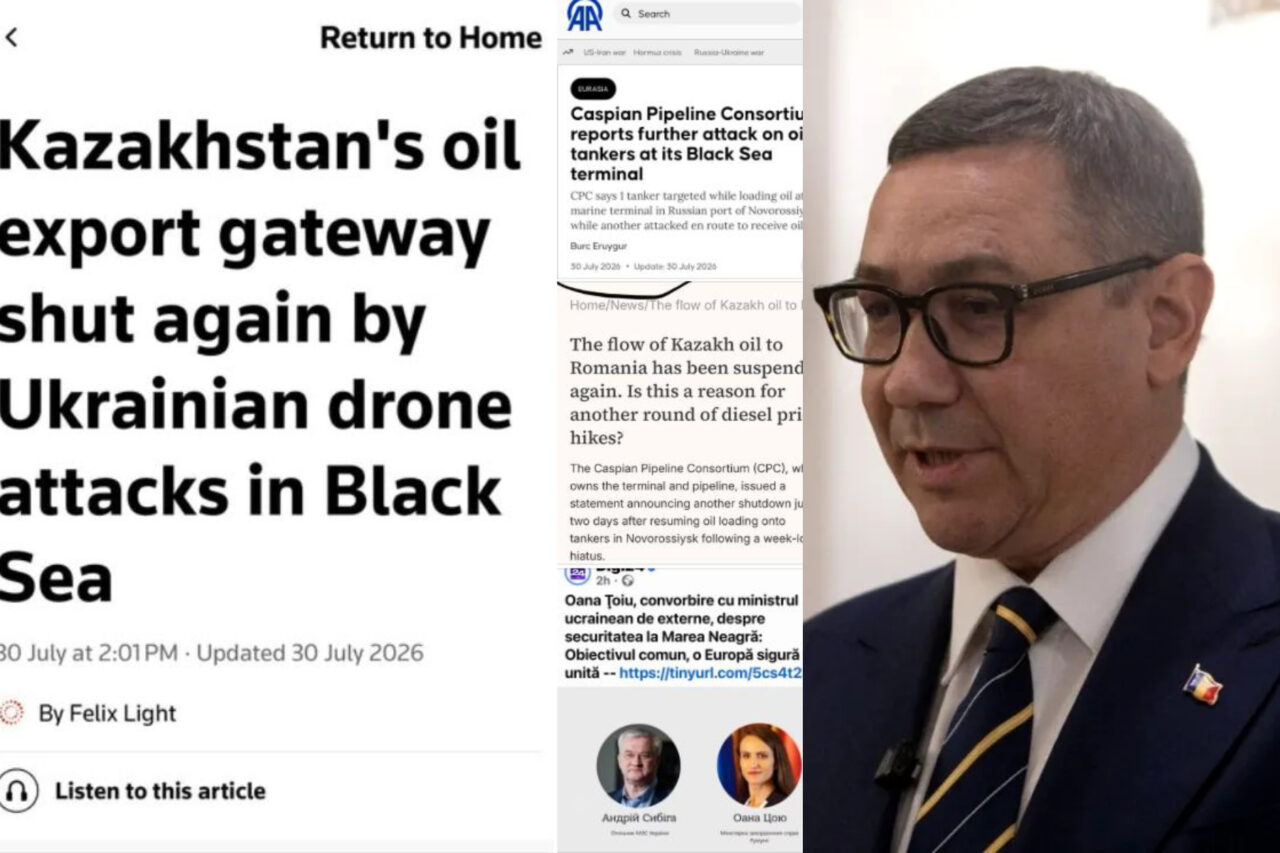 Victor Ponta: Atacurile cu drone ale Ucrainei au dus la o nouă întrerupere a importurilor de petrol din Kazakhstan.
