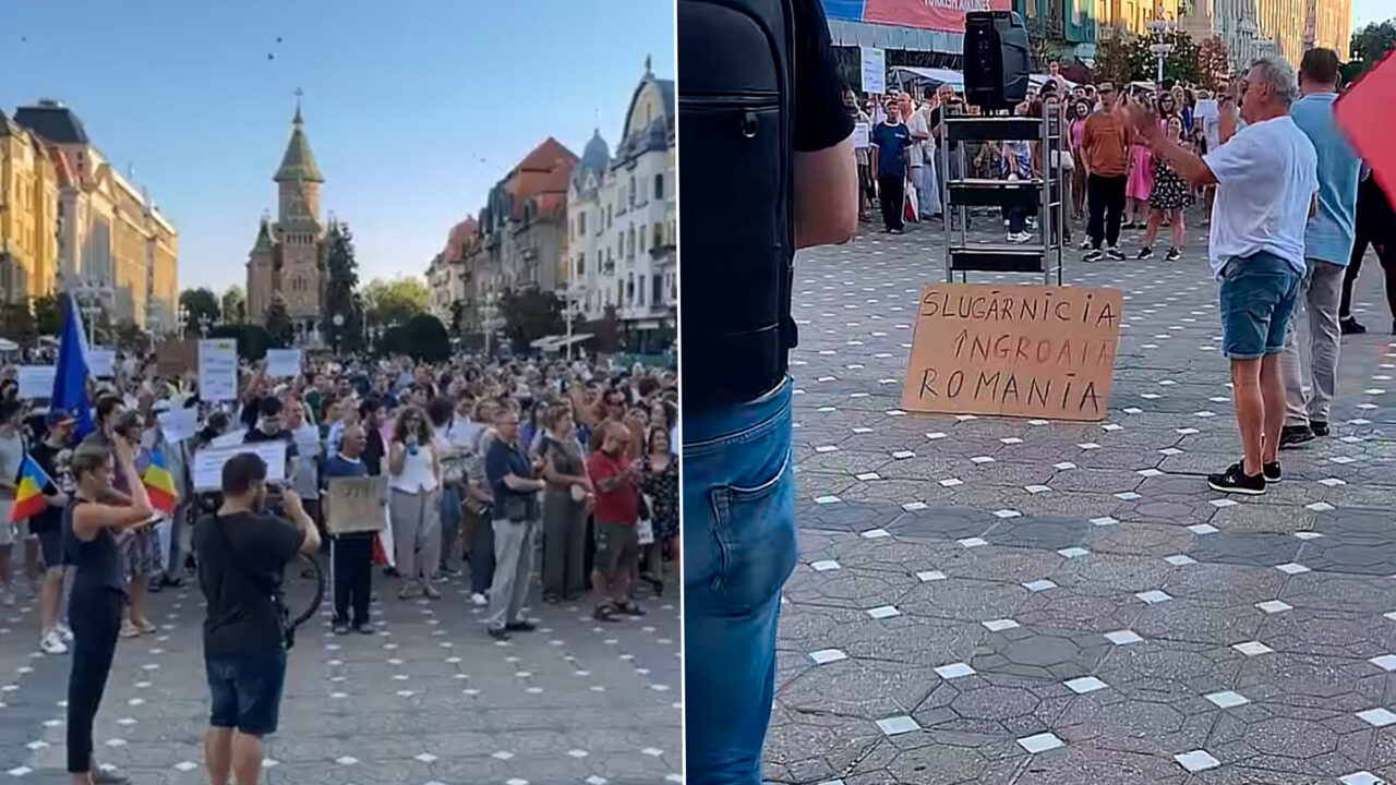 Mitingul de susținere pentru Dominic Fritz s-a încheiat. Câteva sute de oameni au fost prezenți în Piața Operei din Timișoara