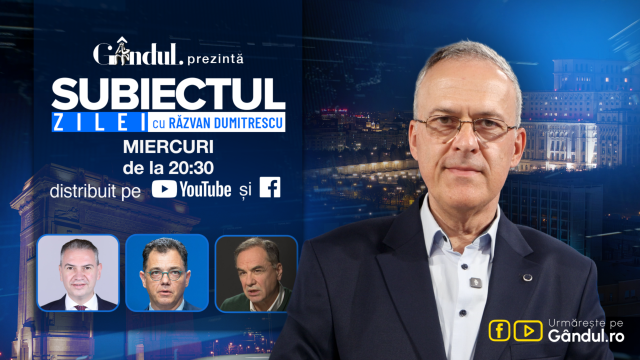 „Subiectul Zilei cu Răzvan Dumitrescu” începe miercuri, 19 august, de la ora 20:30, live pe Gândul. Dezvăluiri exclusive despre documentele care scot toată țara în stradă