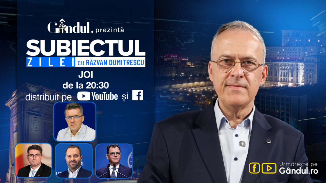„Subiectul Zilei cu Răzvan Dumitrescu” începe joi, 13 august, de la ora 20:30, live pe Gândul. În exclusivitate Dan Dungaciu, dezvăluiri despre acordul dintre Republica Moldova și Ucraina care ar putea transforma Portul Constanța într-o țintă