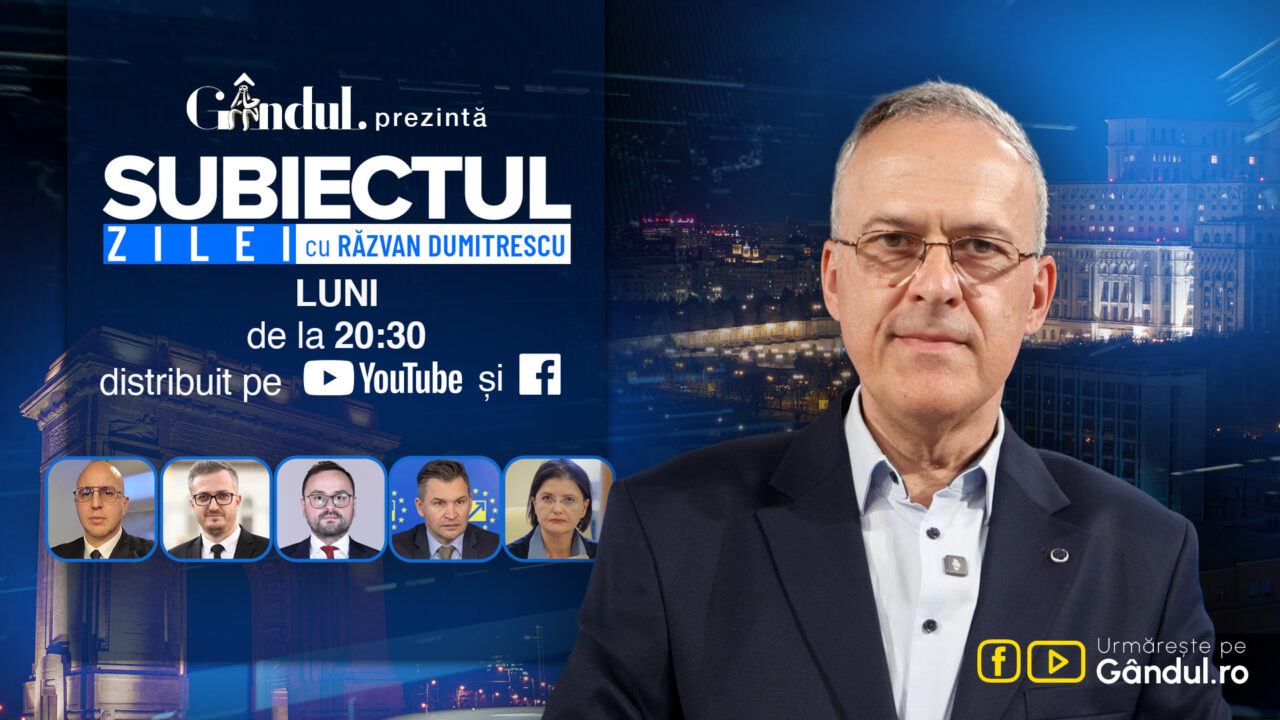 „Subiectul Zilei cu Răzvan Dumitrescu” începe luni, 24 august, de la ora 20:30, live pe Gândul. În exclusivitate, Bogdan Jelea, dezvăluiri despre amânarea alegerilor anticipate. De ce nu vor să ieșim la vot