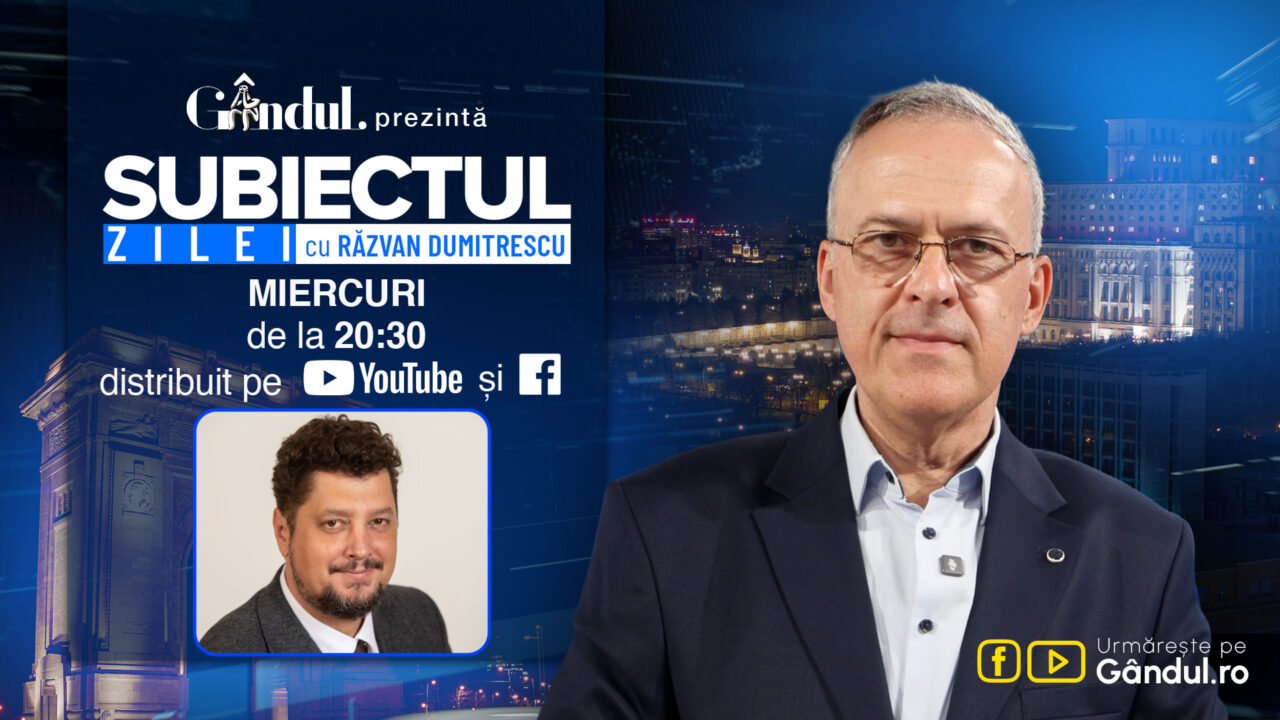 „Subiectul Zilei cu Răzvan Dumitrescu” începe miercuri, 26 august, de la ora 20:30, live pe Gândul. În exclusivitate, Claudiu Târziu, dezvăluiri de la Bruxelles. Ce se întâmplă cu banii europeni după „Amendamentul Fritz”