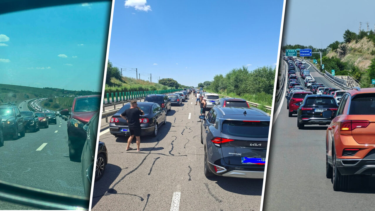 Haos pe Autostrada A2, pe sensul spre Capitală. Patru persoane rănite și coloane kilometrice de mașini, în urma a două accidente