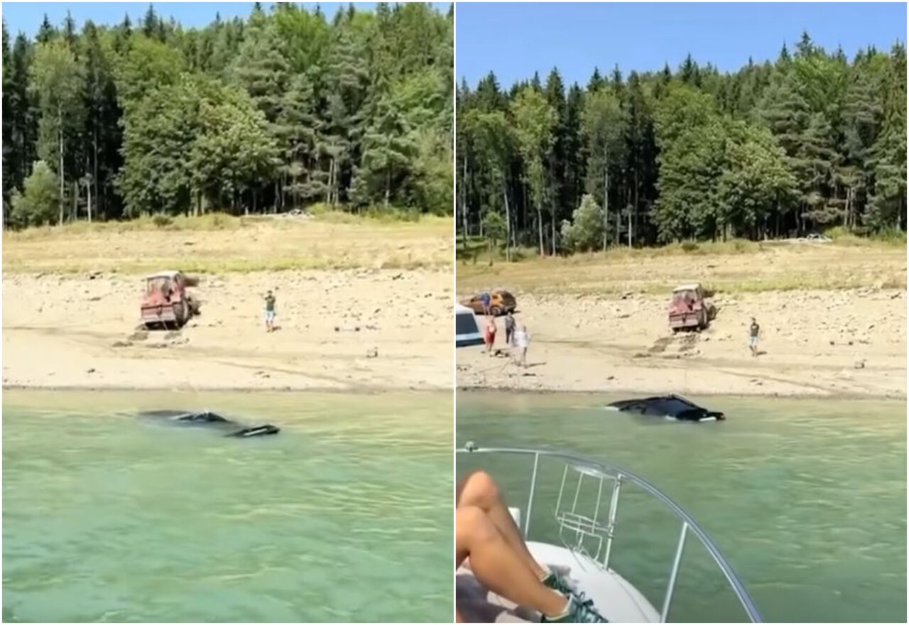 Un bărbat ar fi vrut să își spele mașina în Lacul Bicaz, dar a ajuns să se scufunde total. Ce a urmat