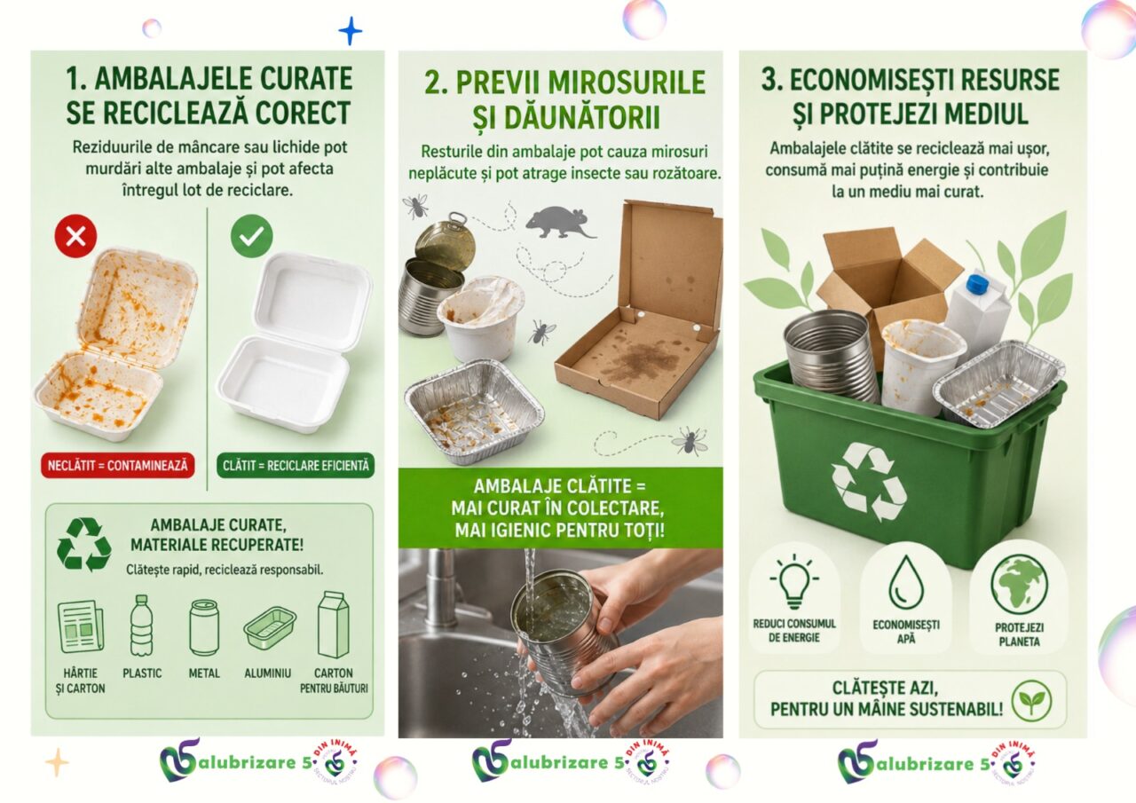 (P) Salubrizare S5. Ambalaje curate versus. ambalaje murdare. Totul despre reciclarea corectă