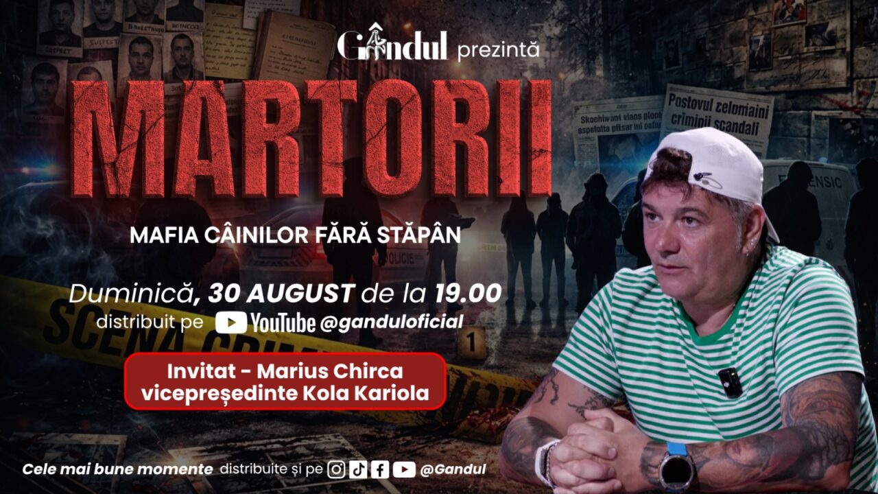 Duminică 30 august, de la ora 19.00, Gândul prezintă MARTORII- MAFIA CÂINILOR FĂRĂ STĂPÂN
