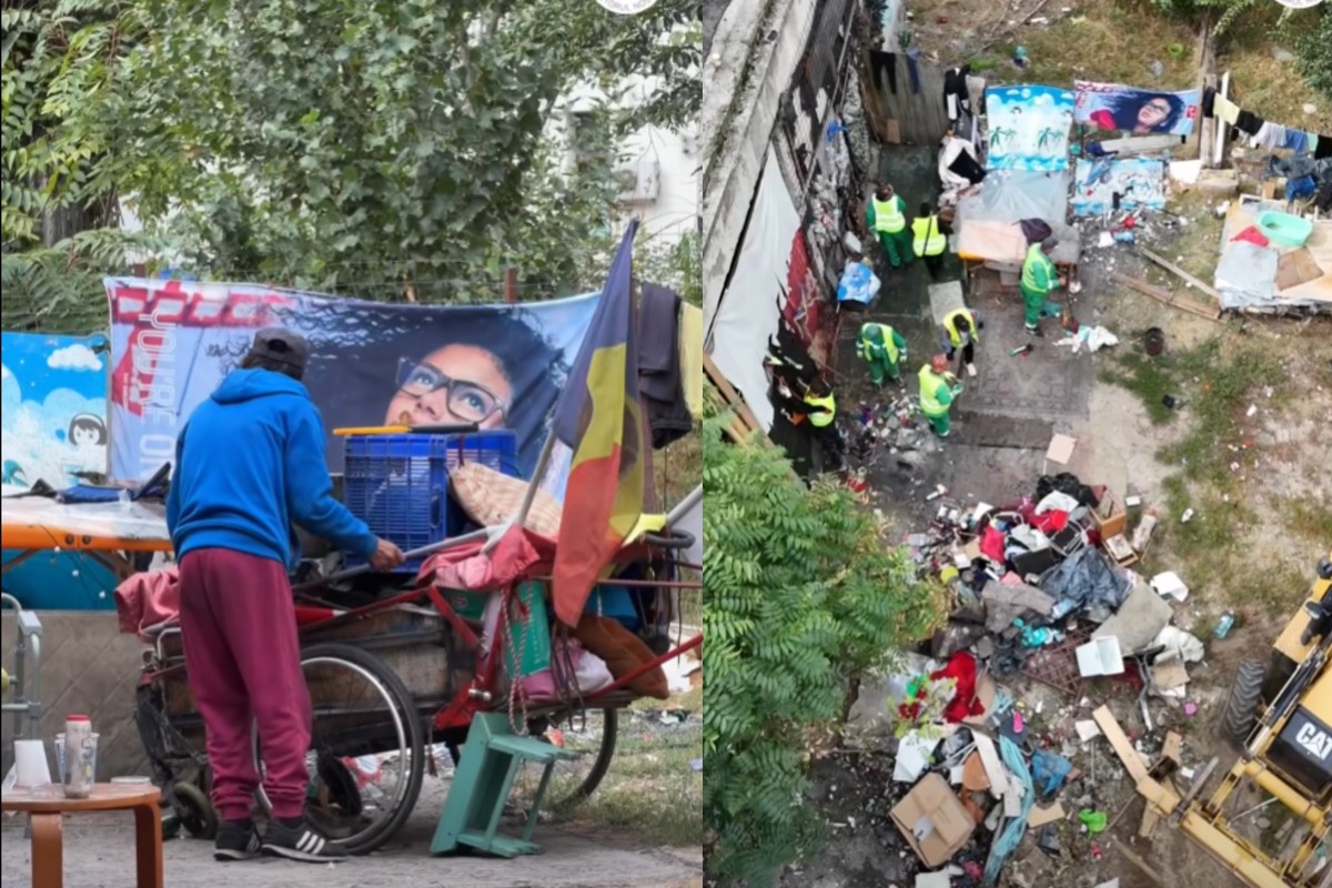 (P) Salubrizare S5: Acțiune pe strada Vânători, unde o clădire și zona din jurul acesteia au ajuns într-o stare de degradare