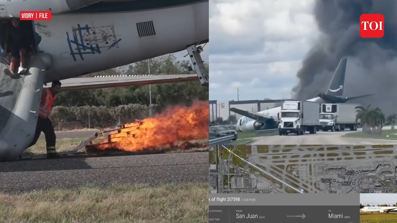 Un avion cargo al companiei Amazon a luat foc după ce a ieșit de pe pista aeroportului din Miami. Cel puțin 5 persoane au murit