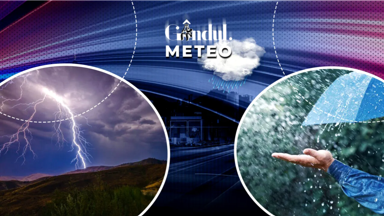 ANM, alertă meteo de ultimă oră. Ce valabilitate are și unde se vor înregistra ploi torențiale și grindină