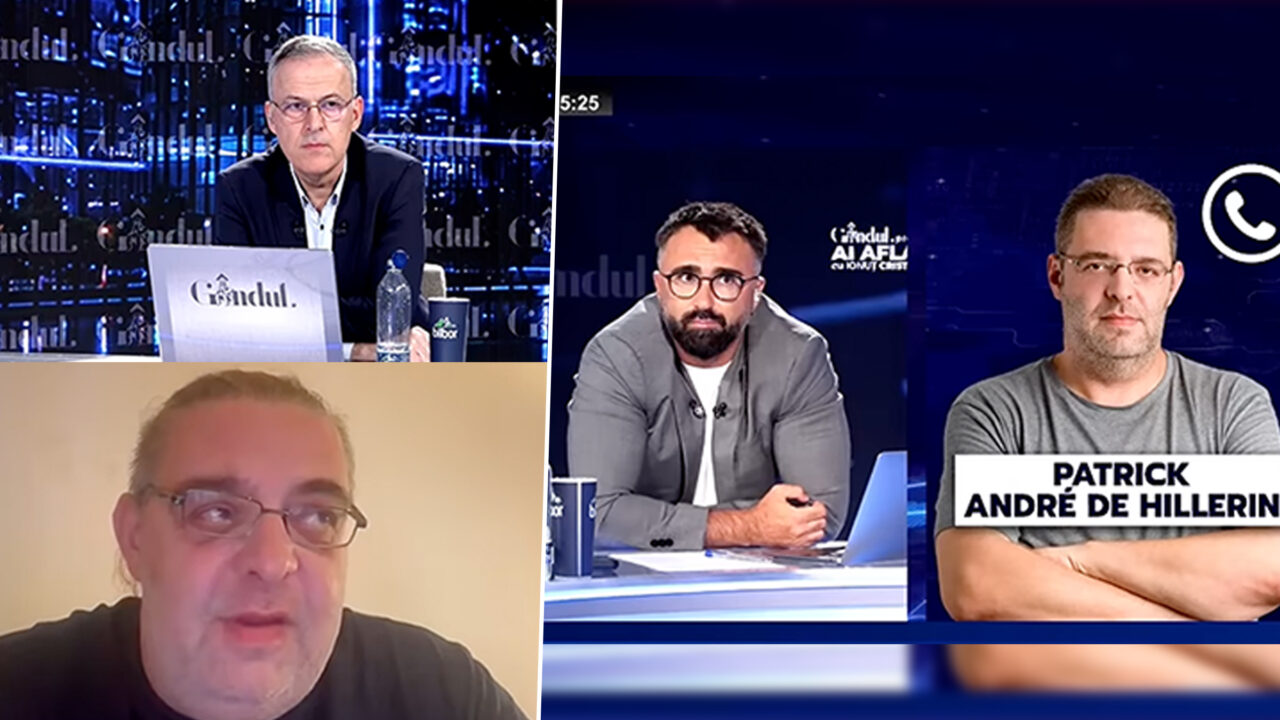 Ultimele emisiuni la Gândul la care a participat și Patrick André de Hillerin. Una dintre intervenții a plecat de la un editorial pe care îl semnase în ziar, „Un dâmb, un tâmp”