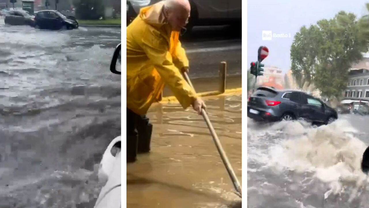 O furtună violentă, cu grindină și rafale puternice de vânt a lovit Roma. În câteva minute, străzile s-au inundat complet, iar traficul a fost paralizat