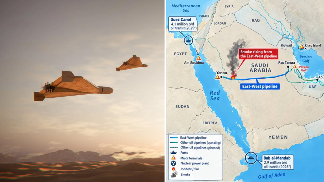 Arabia Saudită închide conducta Est-Vest după un atac cu drone lansate din Irak Ruta transporta 5 milioane de barili pe zi și ocolea Ormuzul