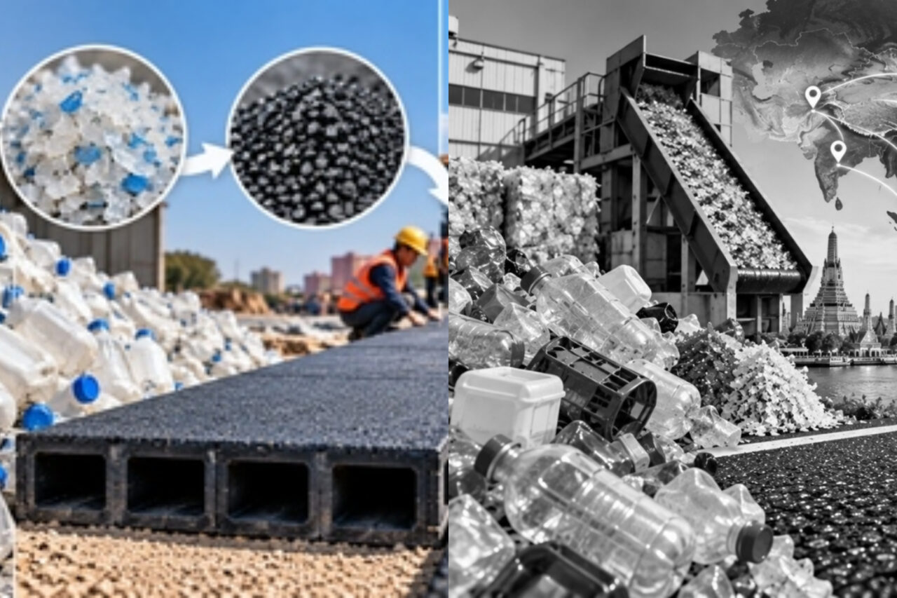 În 2021, China a construit primul drum din plastic din 6.000 de sticle de lapte. Cum au devenit deșeurile materiale pentru pavaj
