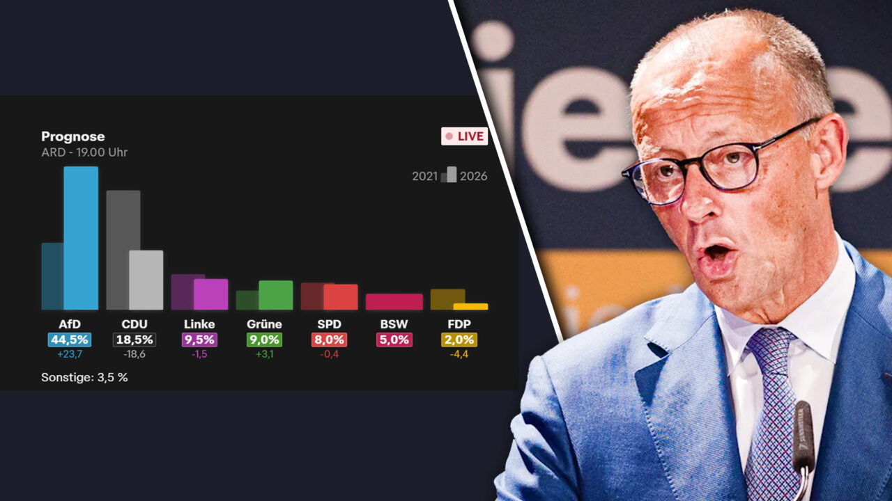 Partidul AfD a câștigat alegerile din Saxonia  cu aproape 45%, arată exit poll-urile. Partidul lui Merz, la o distanță de aproape 30 de procente
