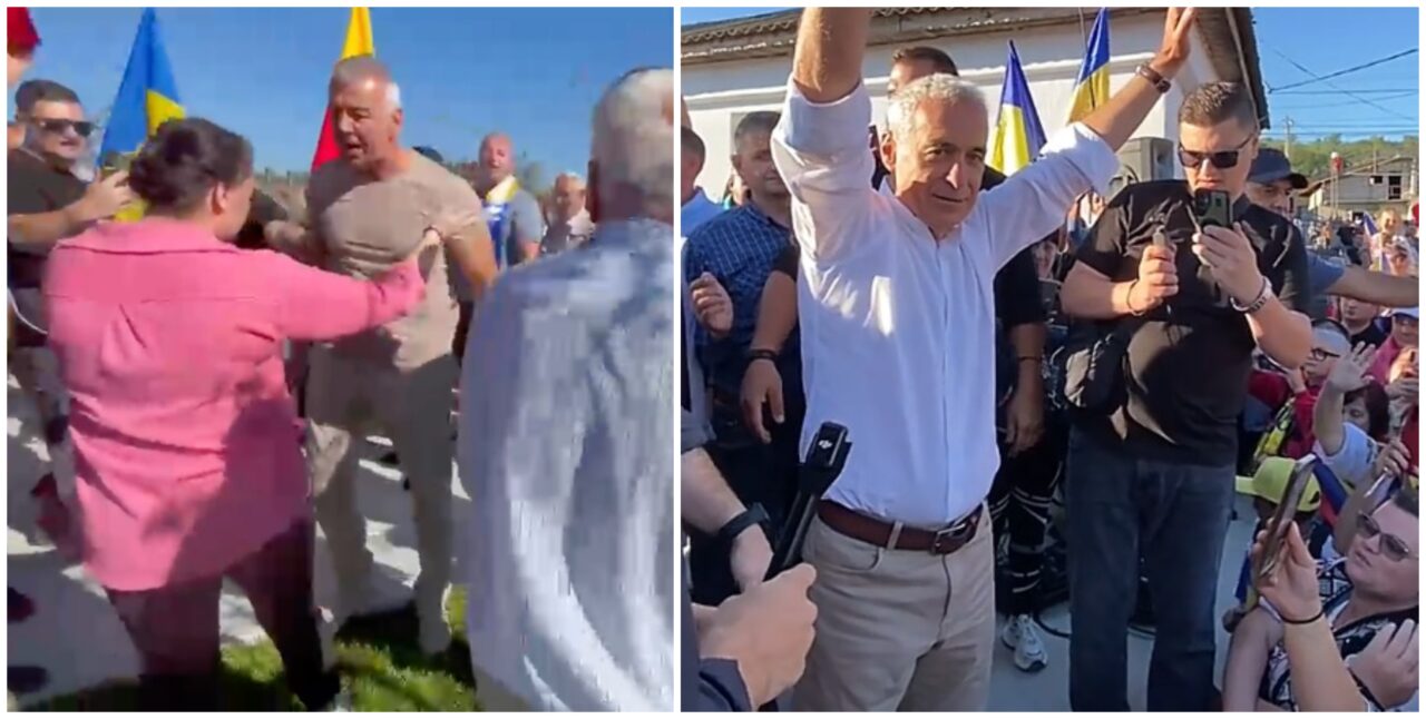 Susținătorii și contestatarii lui Călin Georgescu, la un pas de bătaie la vizita fostului candidat la Vaslui. S-au împins și amenințat, iar poliția a intervenit
